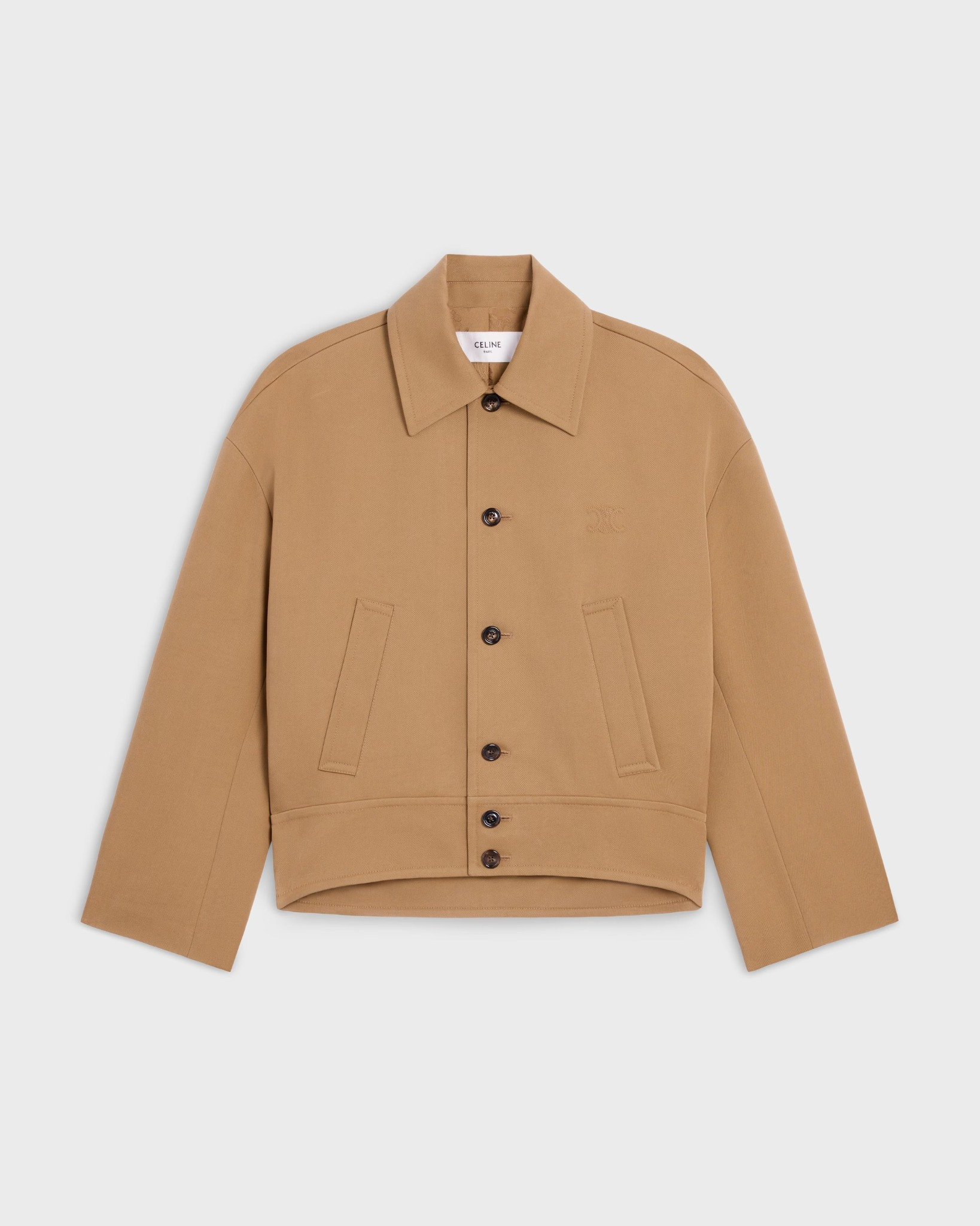 Jacket in cotton wool gabardine in Camel