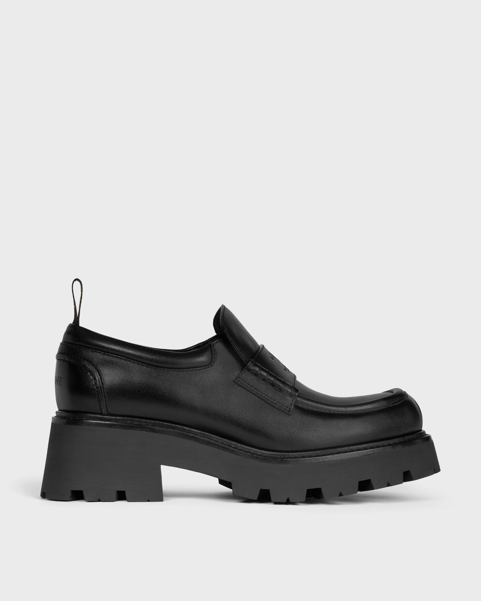CELINE Triomphe loafer in vegetable-tanned calfskin and calfskin in Black