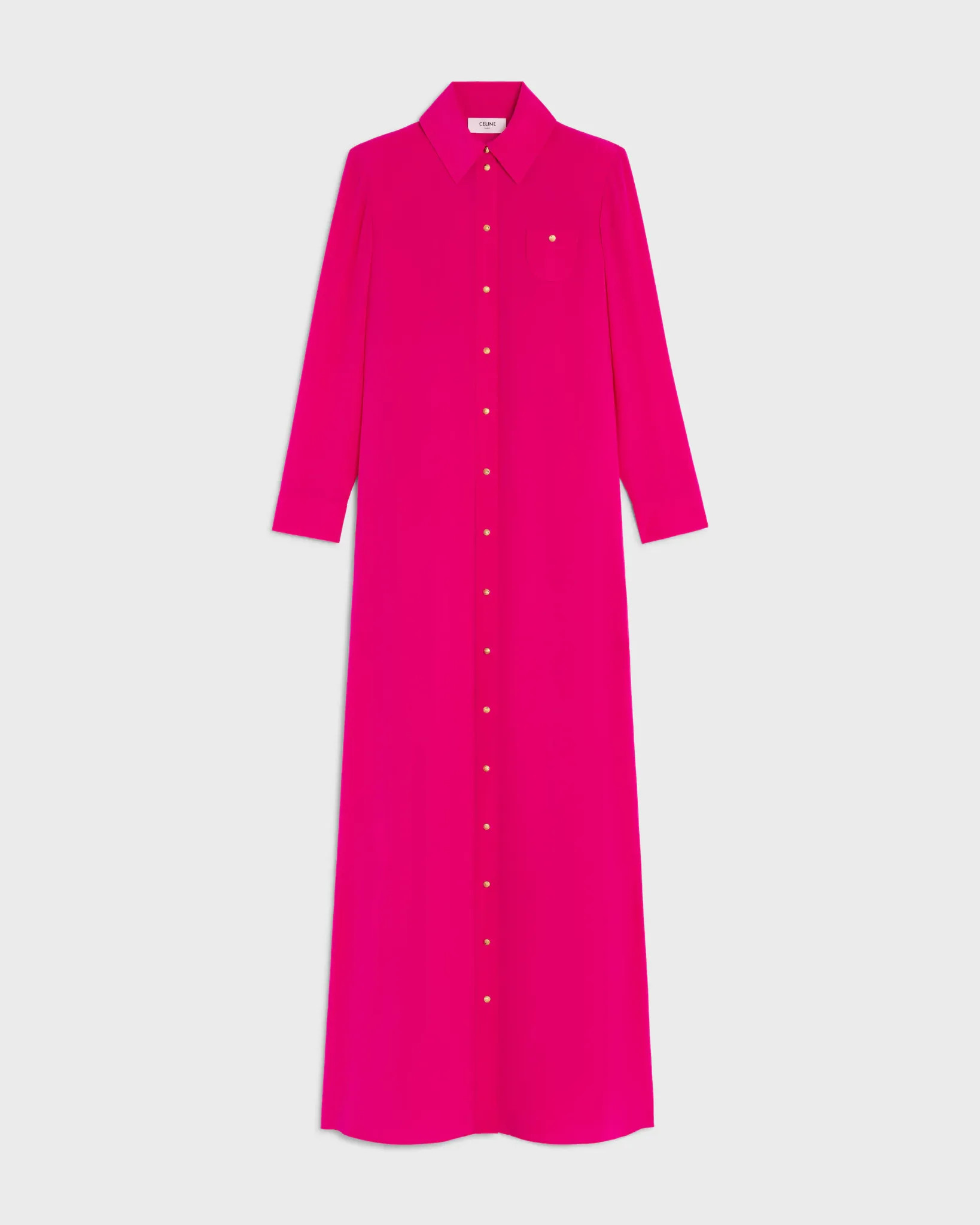 Dress in acetate silk crepe in Fuchsia