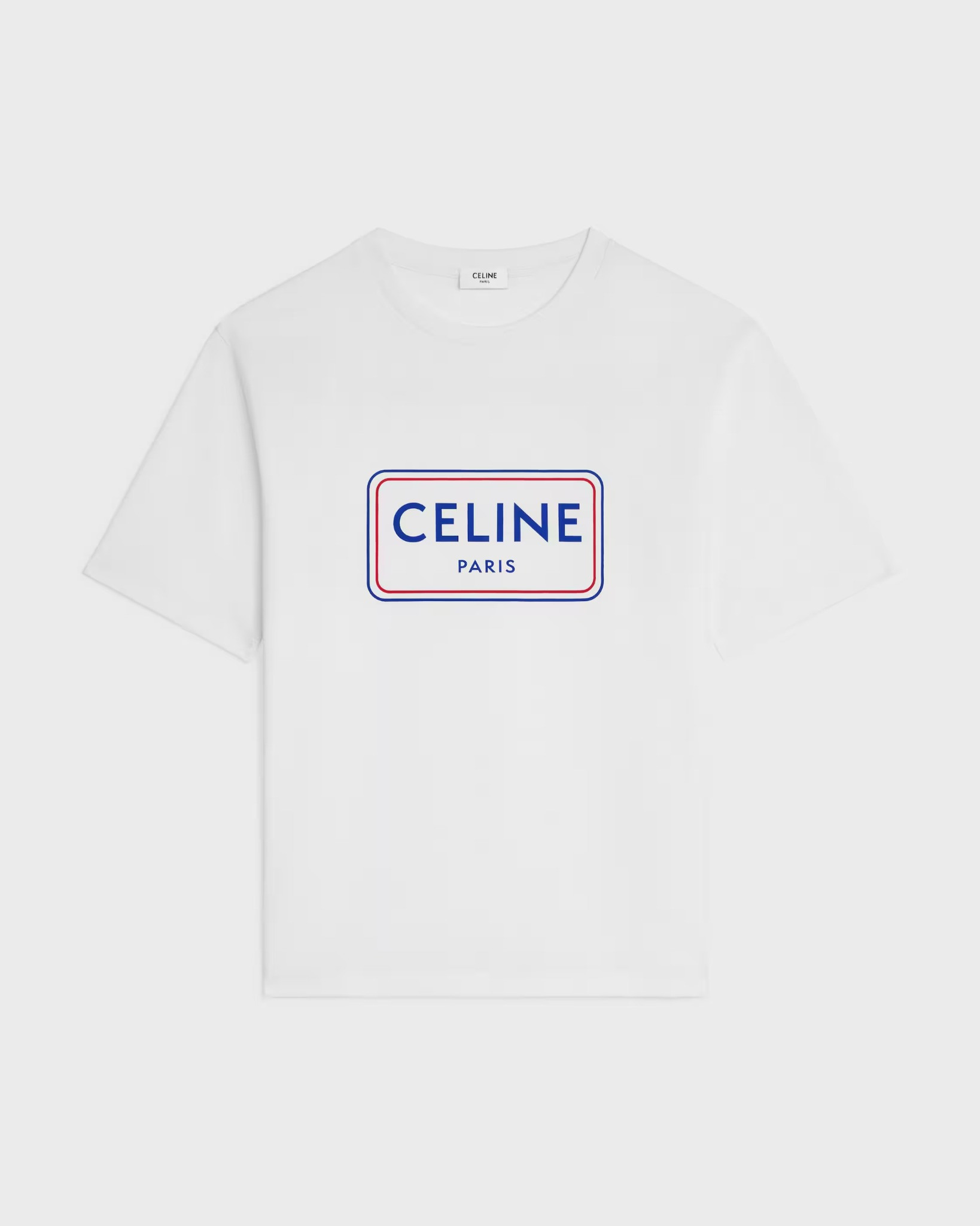 Loose T-shirt in cotton jersey in Optic white / red / denim blue