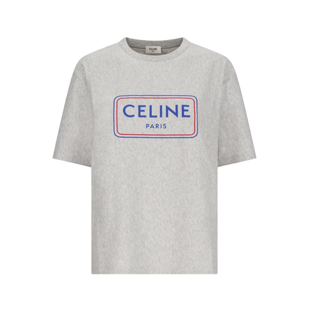 Loose T-shirt in cotton jersey in Vintage grey melange / red / denim